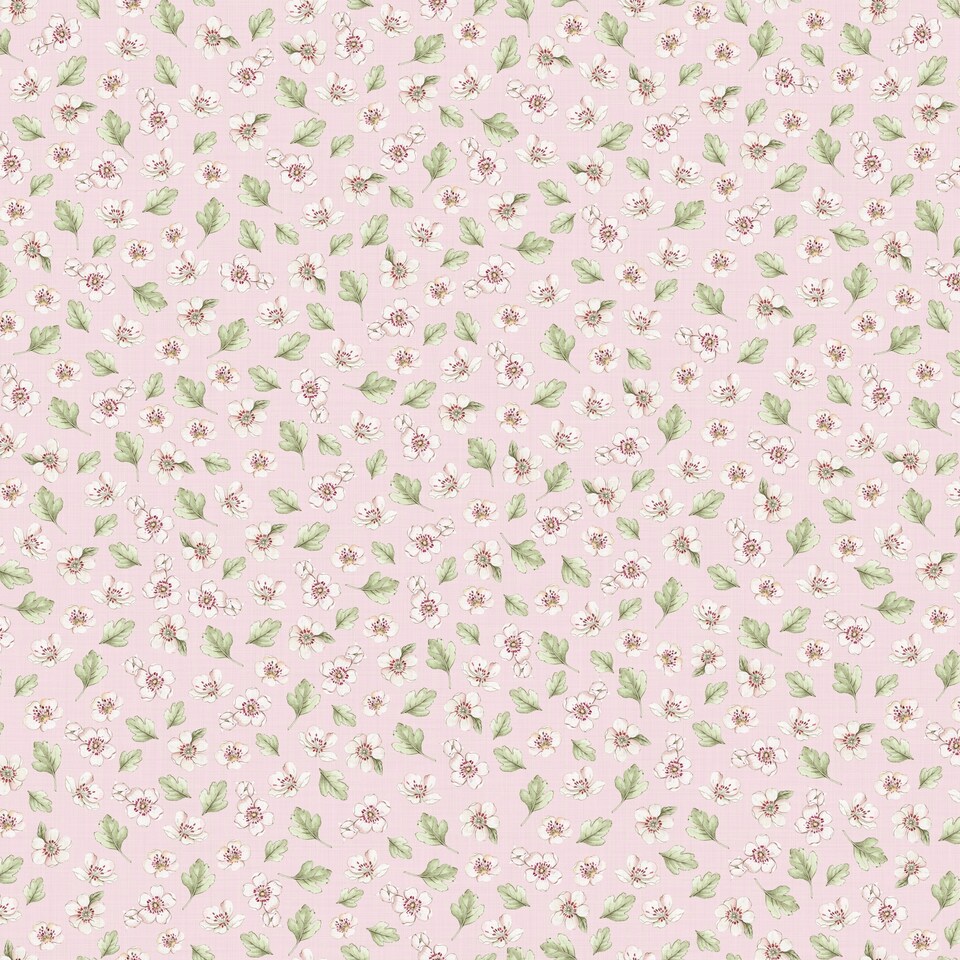 image 1 of Apple Blossom Wallpaper in Soft Pink Pink