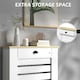 image 5 of HOMCOM Radiator Cover with Drawer, Horizontal Slat, 78cm, White