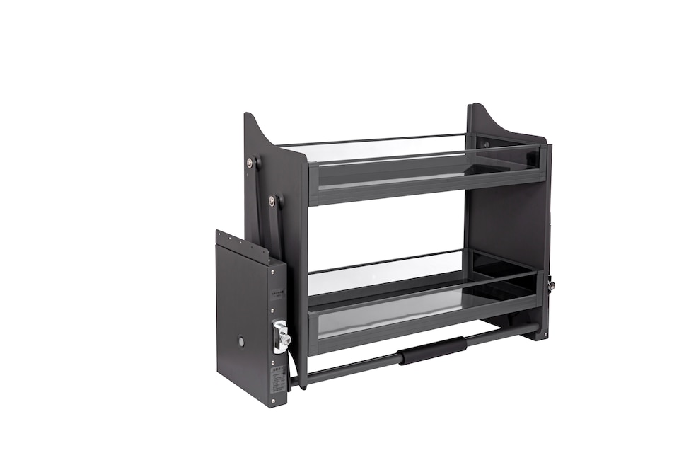 FittingsCo, IVIRO Soft Close PullDown Wall Unit Baskets, Anthracite, 2 Tier, Fits 600mm Cabinets