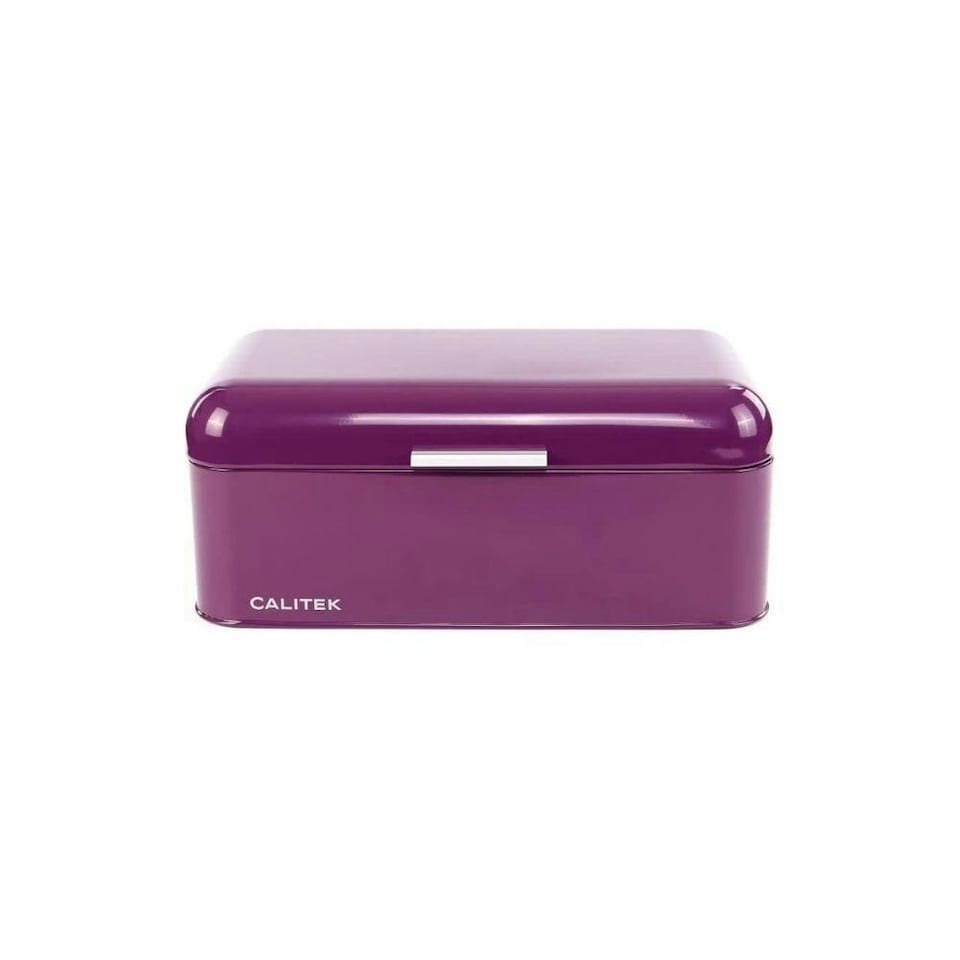 image 1 of CALITEK Bread Bin Kitchen Counter Vintage Style Coated Carbon Steel Purple | Purple