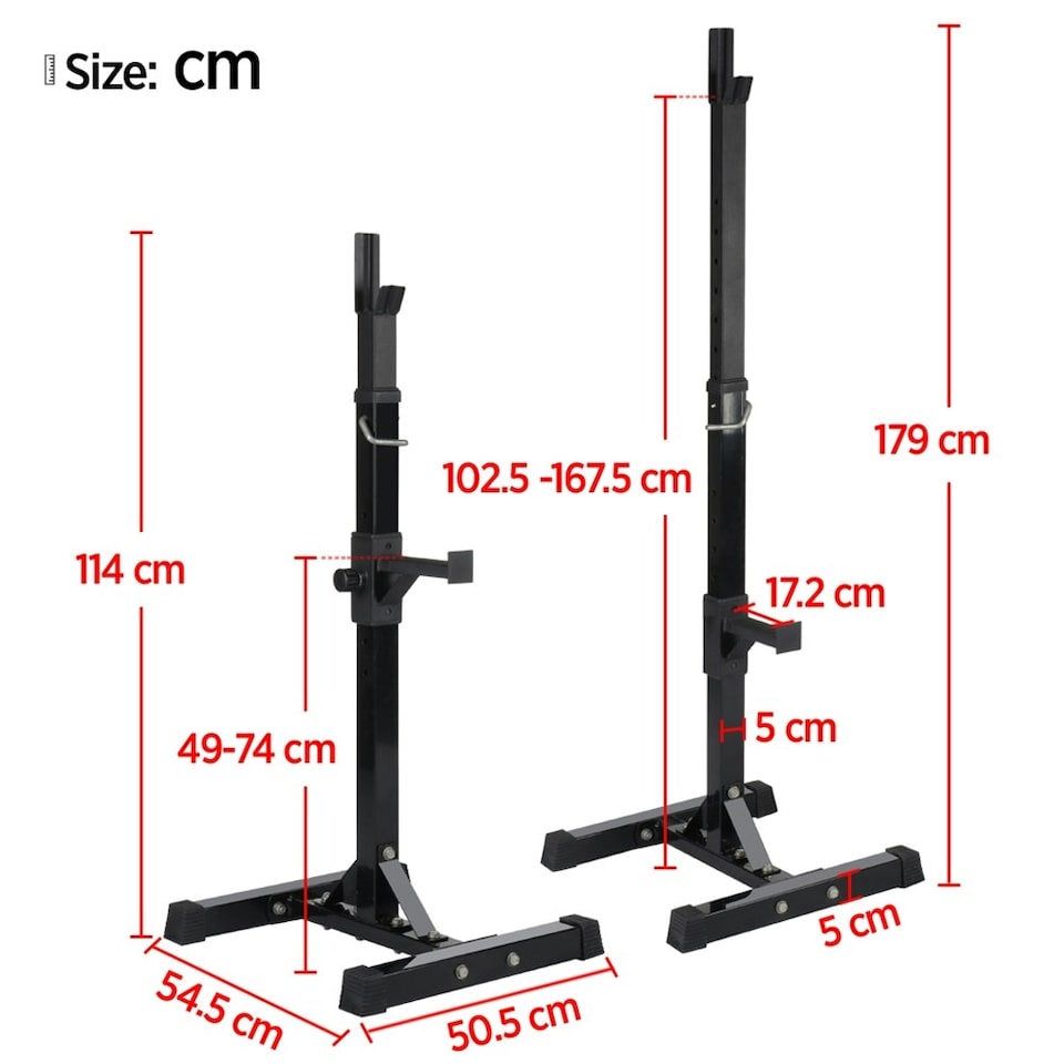 image 1 of Yaheetech Pair of Adjustable Squat Rack Black