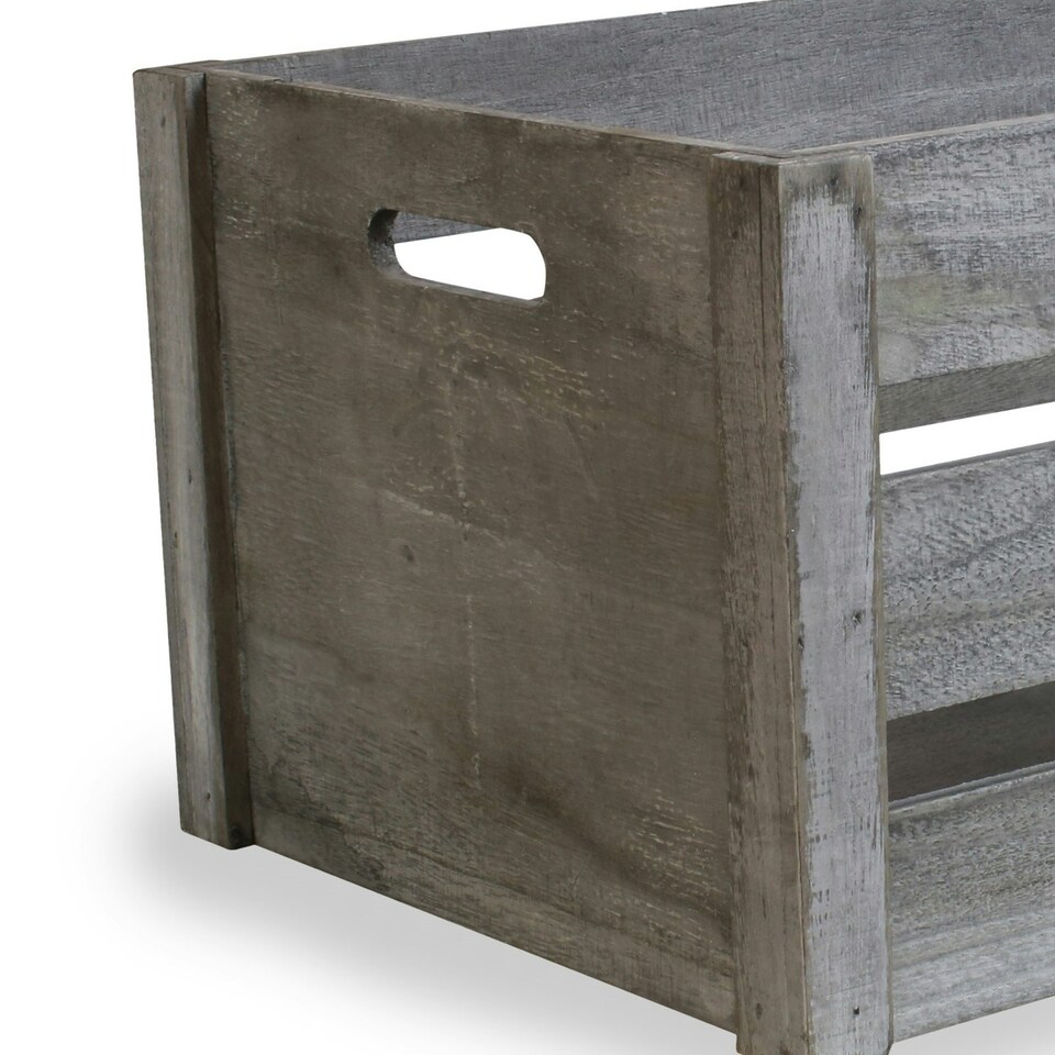 image 1 of Deep Vintage Wooden Crate Set of 3 Brown | Brown