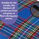 image 4 of Marco Paul Blue Chequered Picnic Blanket 150cm Blue
