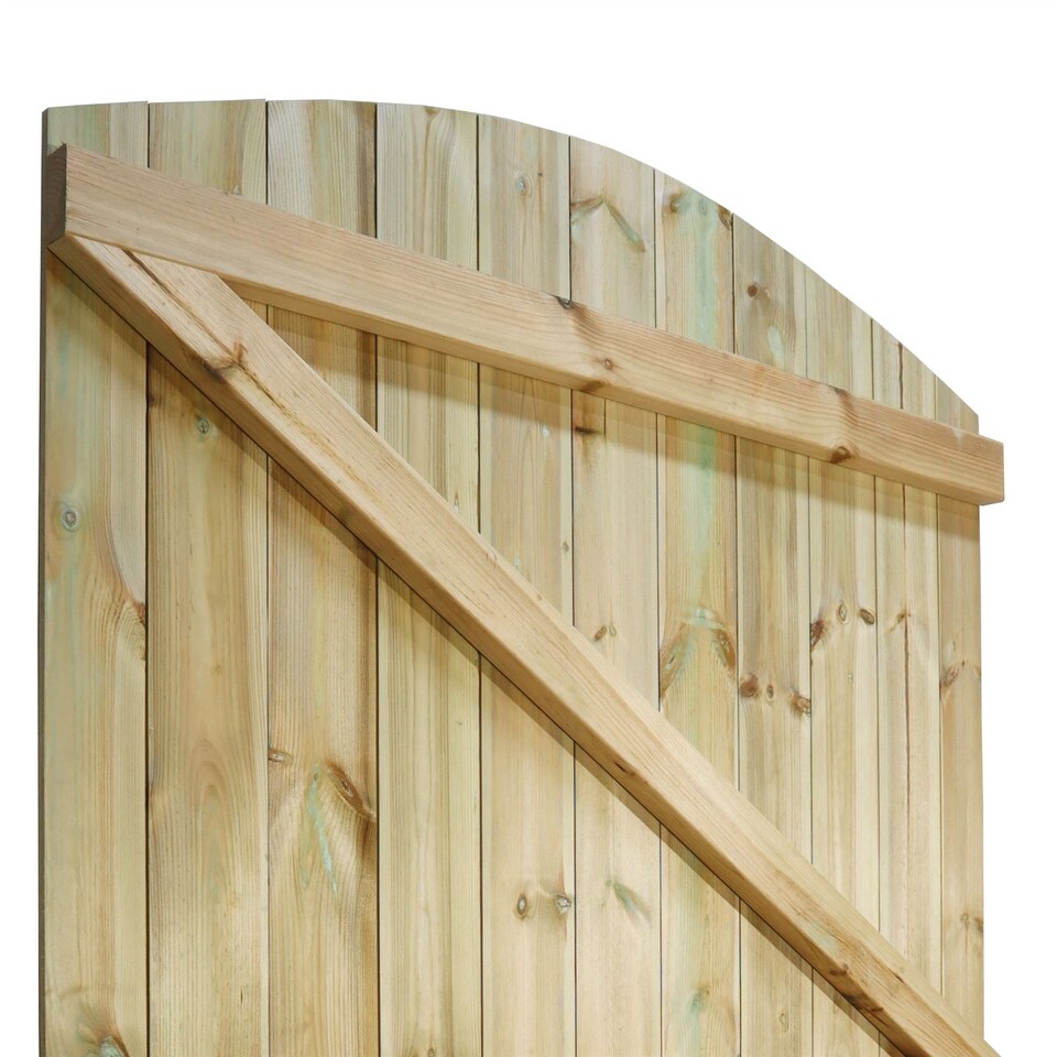 image 1 of Arch Top Wooden Garden Gate 6ft x 4ft Tongue & Groove Semi-Braced Treated Door