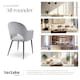 image 7 of Dining Chair Sasha- padded armchair in velvet look, continuous backrest - Set of 6 Grey | Light Grey