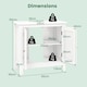 image 2 of COSTWAY Pedestal Sink Storage Cabinet with 2 Doors White