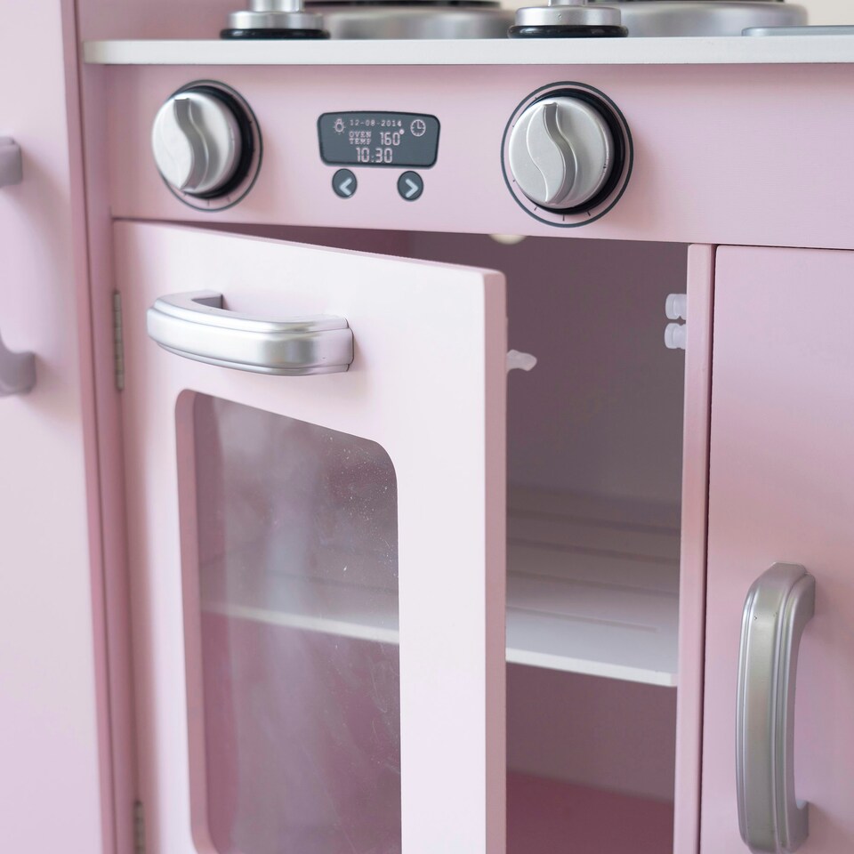 image 1 of Kidoz Signature Wooden Play Kitchen - Role Play Kitchen - Pink