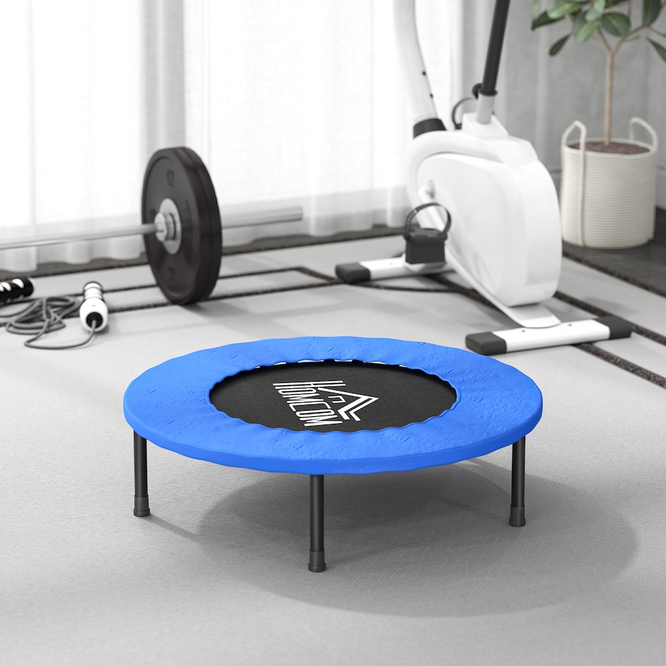 image 1 of HOMCOM 81cm Fitness Trampoline Exercise, Max Load 100 KG, Blue Black