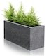 image 2 of Primrose Poly Terrazzo Stone Small Black Outdoor Patio Trough Planter 80cm