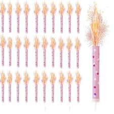 Pink Glitz Fountain Candles - Pack of 30