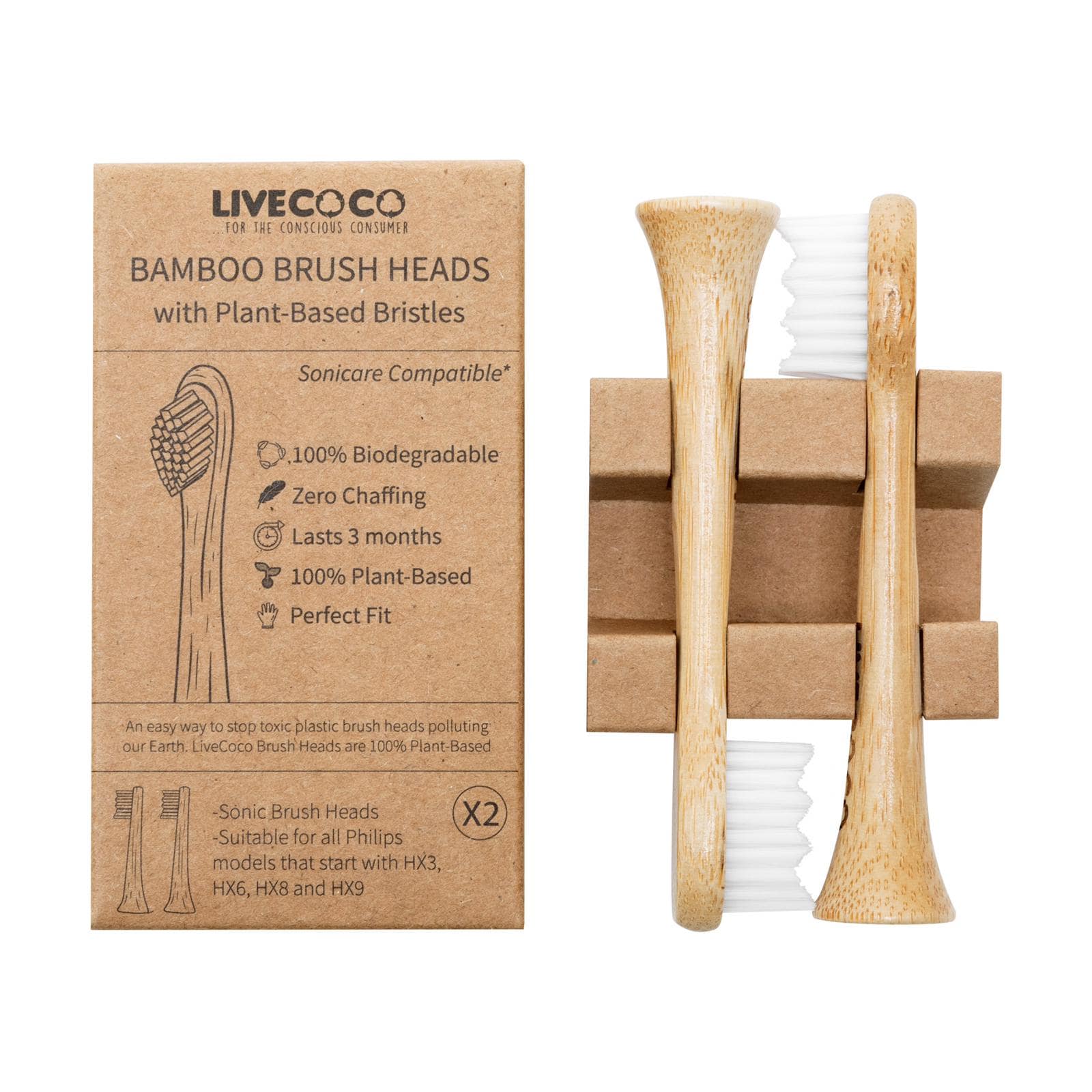 Bamboo Philips Sonicare compatible Electric Brush Heads
