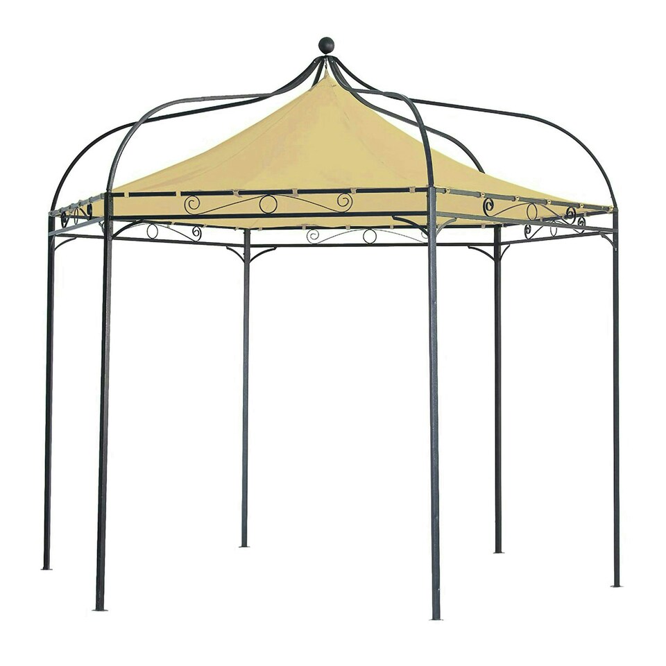 image 1 of Harlington Deluxe Steel Frame Gazebo With Roof Canopy In Sand