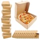 image 1 of 50 x Brown 12" (12.5 x 12.5 x 1.9") Cardboard Postal, Takeaways, Restaurants, Desserts & Pizza Take Out Boxes Brown