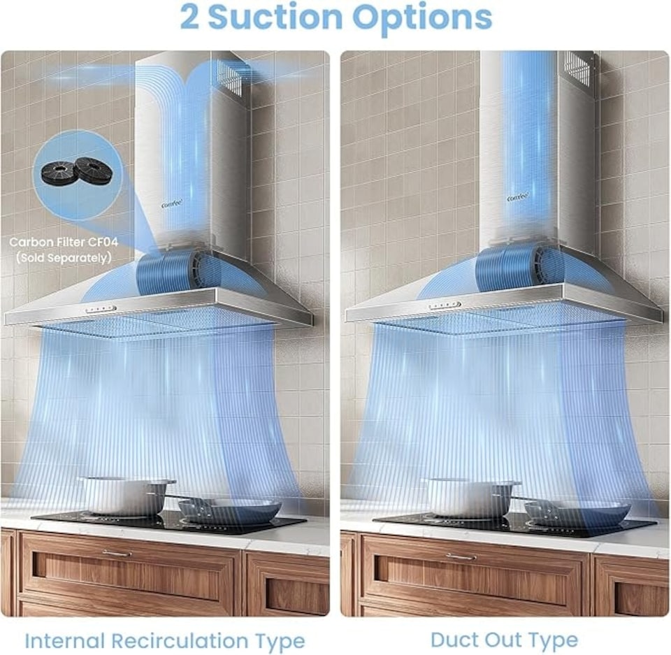 image 1 of Comfee 3-Speed Stainless Steel Range Hood With LED Light - 60cm