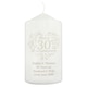 image 1 of Personalised 30th Pearl Wedding Anniversary Pillar Candle White