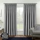 image 1 of Oxford Grey Velvet Curtains 90 x 90 inch (229 x 229 cm) 100% Blackout Pencil Pleat Thermal Noise Reducing Curtains for Bedroom and Living Room
