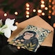 image 4 of Chimpanzee Ape Monkey With Pink Flowers Watercolour Birthday Card