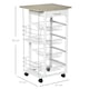 image 7 of HOMCOM Multi-Use Kitchen Island Trolley Baskets Racks Drawer Worktop Natural