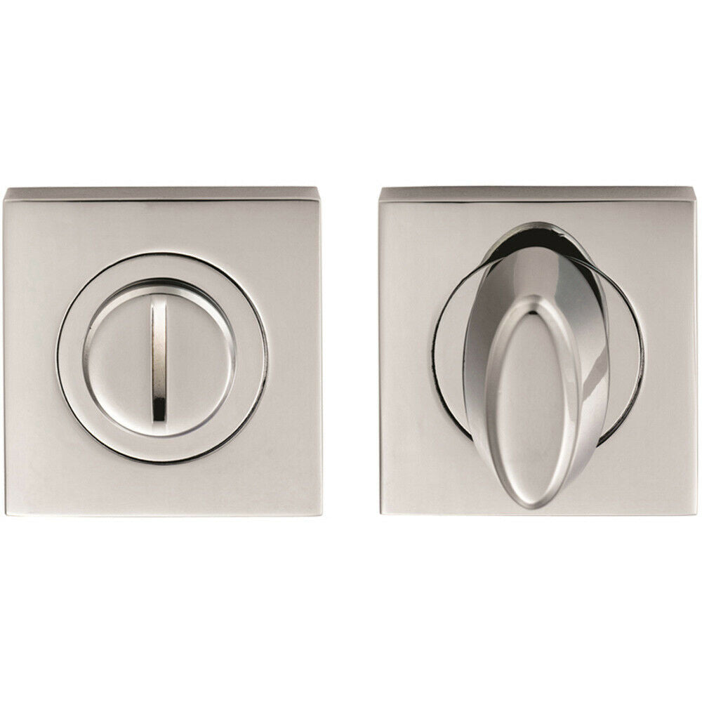 Loops Bathroom Thumbturn Lock & Release Handle Square Rose Polished Chrome