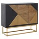 image 2 of Interiors by Premier Three‑Door Sideboard, High Gloss & Concrete‑Grey 3‑Door Buffet Cabinet, Open‑Shelved Storage Unit Multi