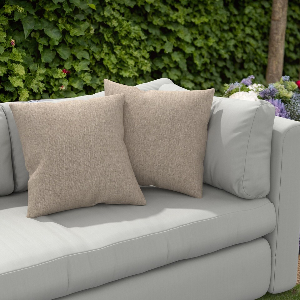 image 1 of Covers&All Sunbrella Throw Pillows Set of 2, Square 20 in x 20 in, Cast Ash