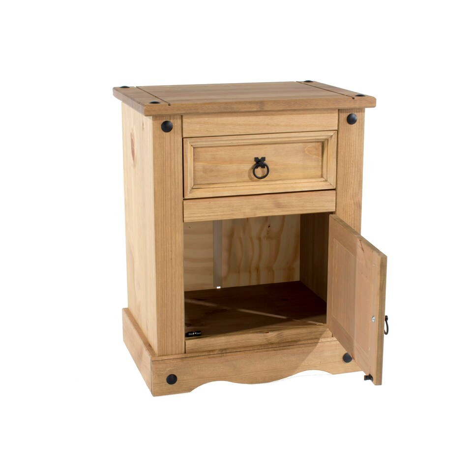 image 1 of Corona, 1 Door, 1 Drawer Bedside Cabinet Brown