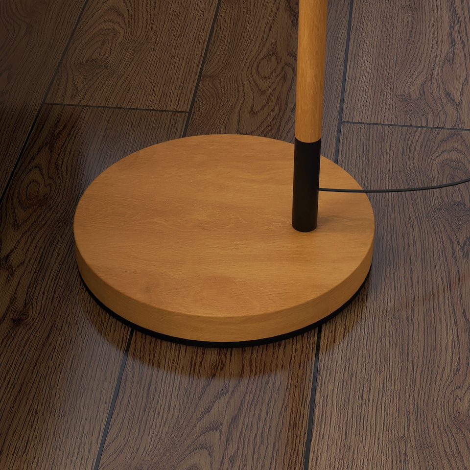 image 1 of HOMCOM Modern Floor Lamps for Living Room with Rotating Lampshade, Standing Lamp for Bedroom, LED Bulb Included, Brown