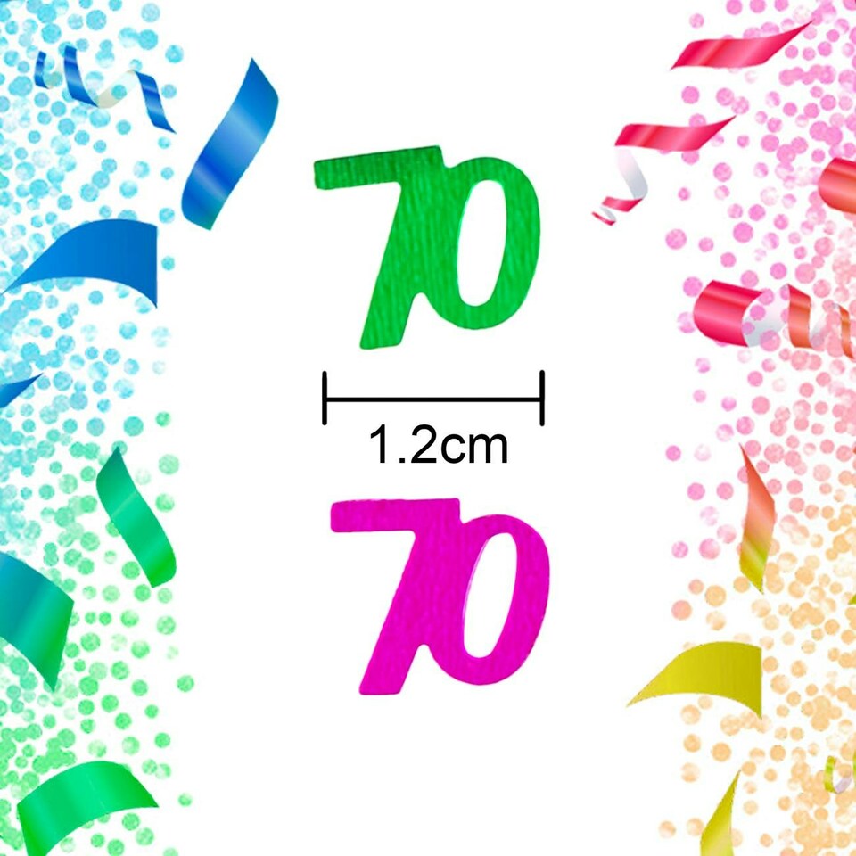image 1 of 4x 14g 70th Happy Birthday Confetti Mix