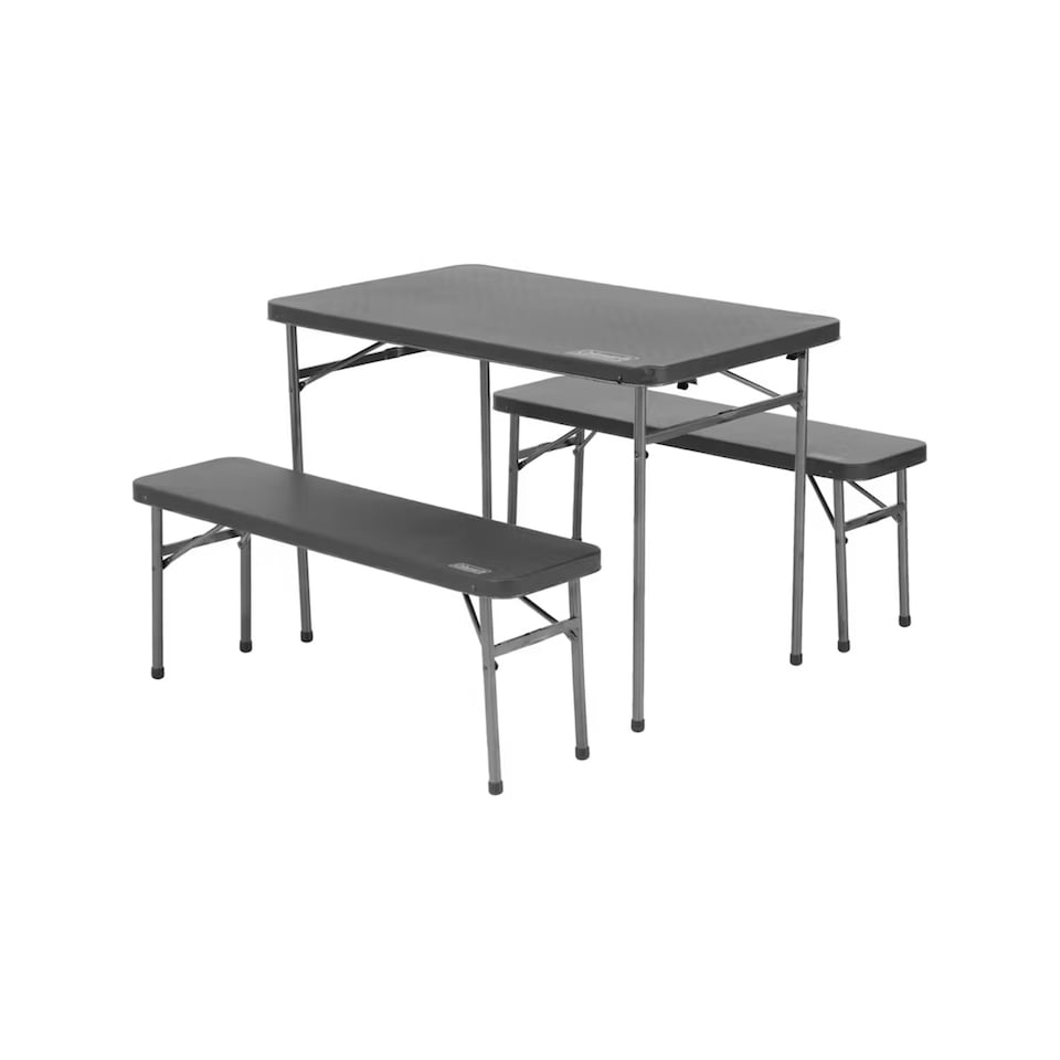 image 1 of Coleman Pack-Away Table And Bench Set Black