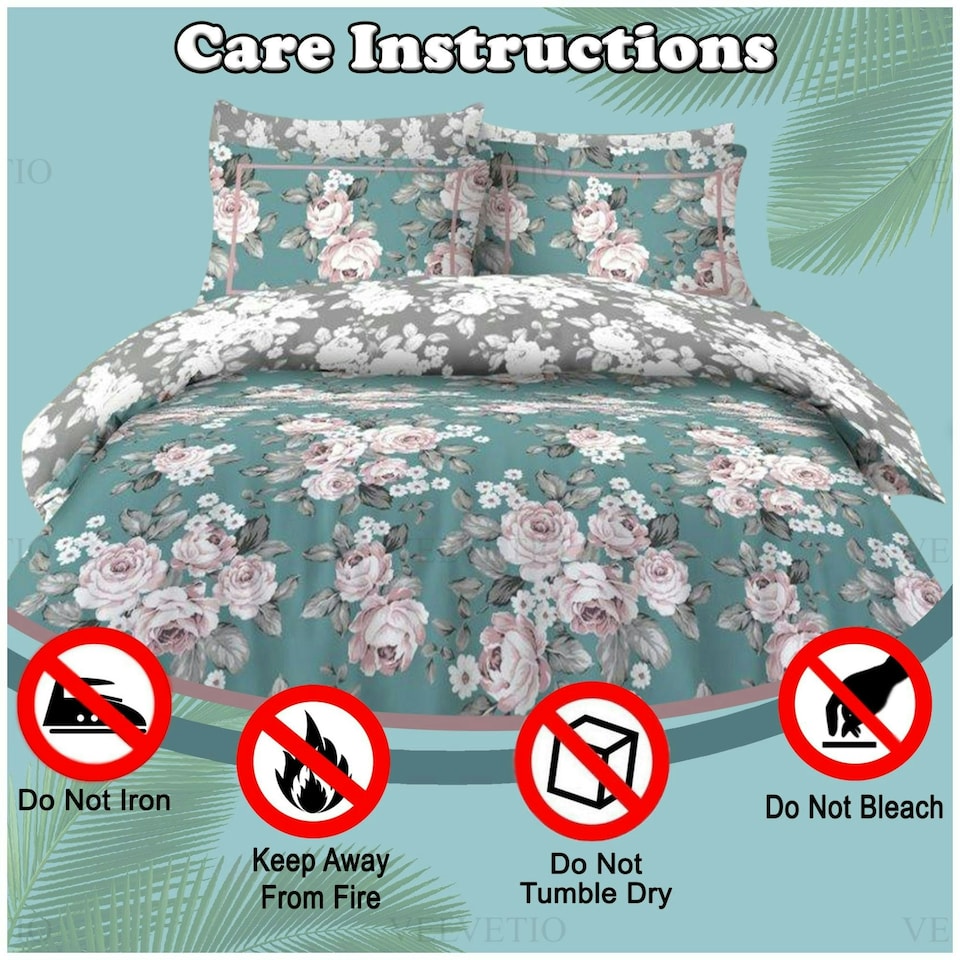 image 1 of VELVETIO Wilson Complete Duvet Cover Set with Fitted Sheet Breathable Bedding Quilt