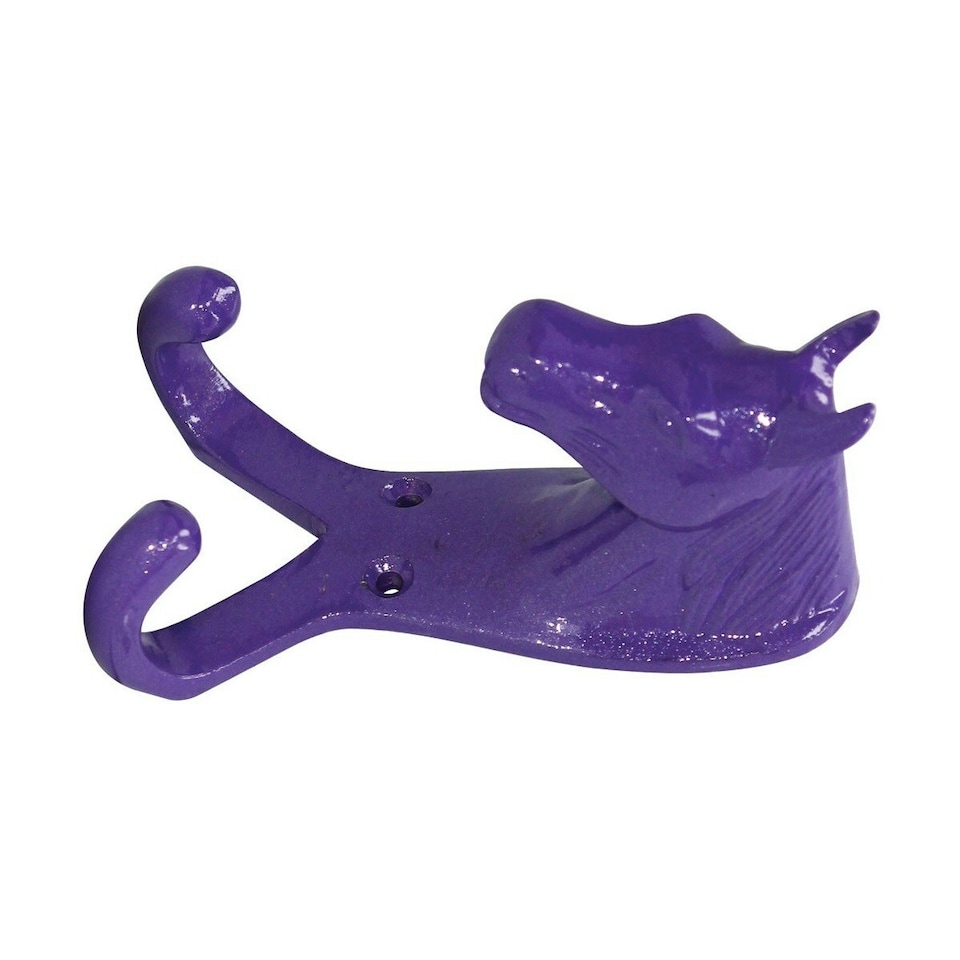 image 1 of Perry Equestrian Horse Head Double Stable/Wall Hook - Purple - One Size