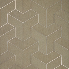 Sample of Tessellate Wallpaper in Linen with Metallic Silver Multi