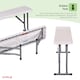 image 5 of 2x 3ft Folding Heavy Duty Outdoor 2 Person Trestle Bench Chair | White