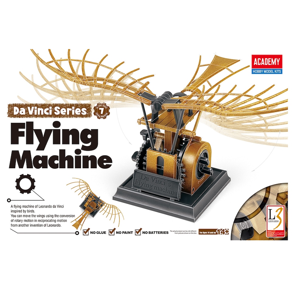 image 1 of Academy Da Vinci Series Flying Machine Model Kit