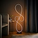 image 2 of ValueLights Infinity Black Swirl Integrated LED Floor Lamp Black
