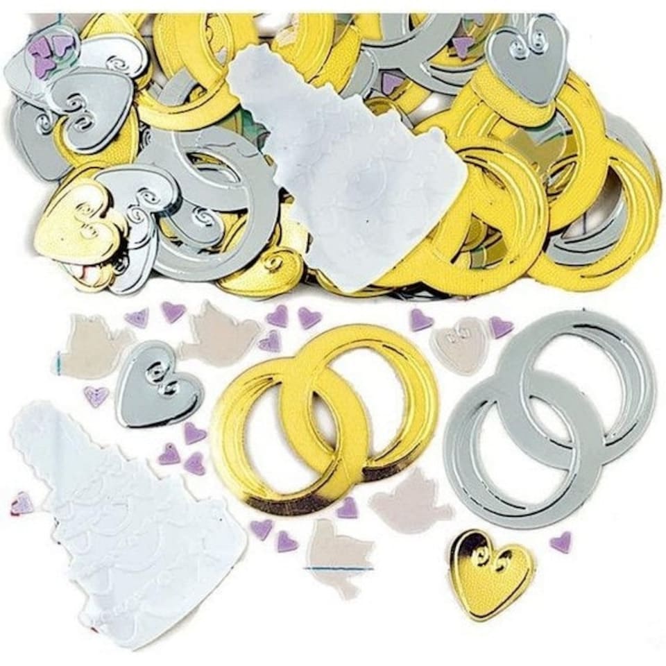 Amscan Bridal Bells Confetti - Gold/Silver - One Size