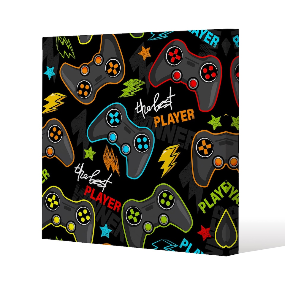 Joystick game (Canvas Print) / 127 x 127 x 4cm | Multi