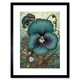 image 1 of Blue Purple Pansy Flower Floral Patterns 9x7" Black Framed Wall Art Print