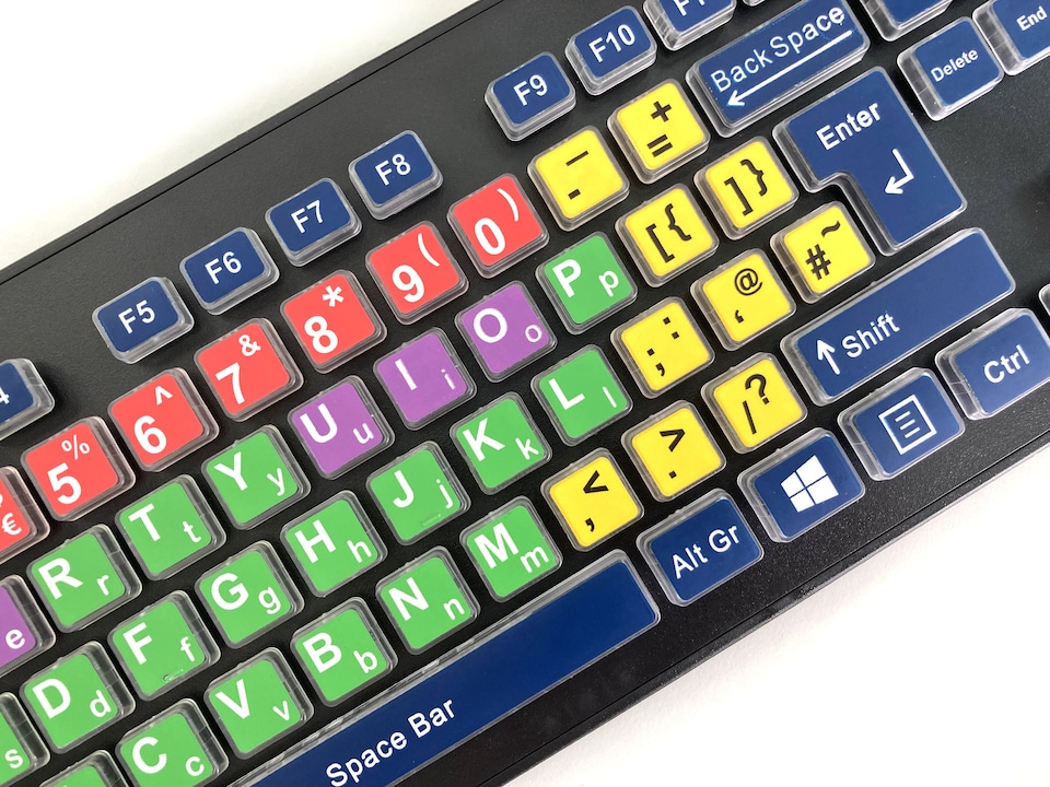 image 1 of Accuratus Rainbow 2 Mix Keyboard - USB Mixed Colour Childrens SEN Keyboard with Extra Large Font & Mixed Colour Keys