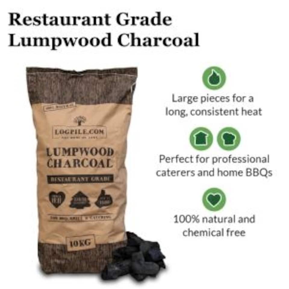 image 1 of Logpile 10kg BBQ Starter Kit. Restaurant Grade Barbecue Charcoal, Kindling, Natural Firelighters and Matches