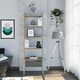 image 1 of Manhattan Tall Ladder Bookcase - Bleached Pine and Stone Effect Home Storage Unit | Grey | Grey | 4 | 1