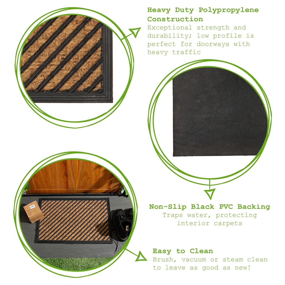 image 1 of Nicola Spring Heavy Duty Door Mat - 60 x 40cm - Diagonal