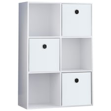 Vida Designs Durham 2x3 Cube Storage Unit, White & Set of 3 White Cube Storage Baskets