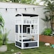 image 8 of PawHut Wooden Outdoor Cat House 3-Tier Kitten Shelter w/ Tilted Roof Grey