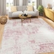 image 2 of KUKOON Washable & Non Slip Pink Abstract Living Room Area Rug 80cm x 150cm