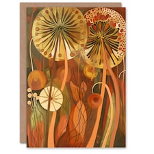 Autumnal Wildflower Garden Dandelions Woman Her Birthday Card
