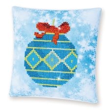 Diamond Dotz Diamond Painting Kit Cushion Blue Bauble, Christmas Pattern