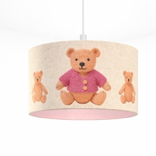 CGC BLAKE 45cm Oatmeal Linen Pink Teddy Bear Children’s Lampshade