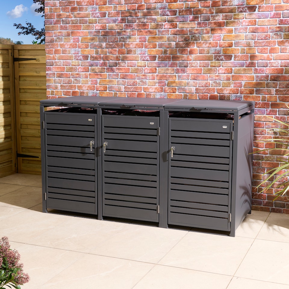 image 1 of Rowlinson Chelsea Triple Bin Store - Anthracite