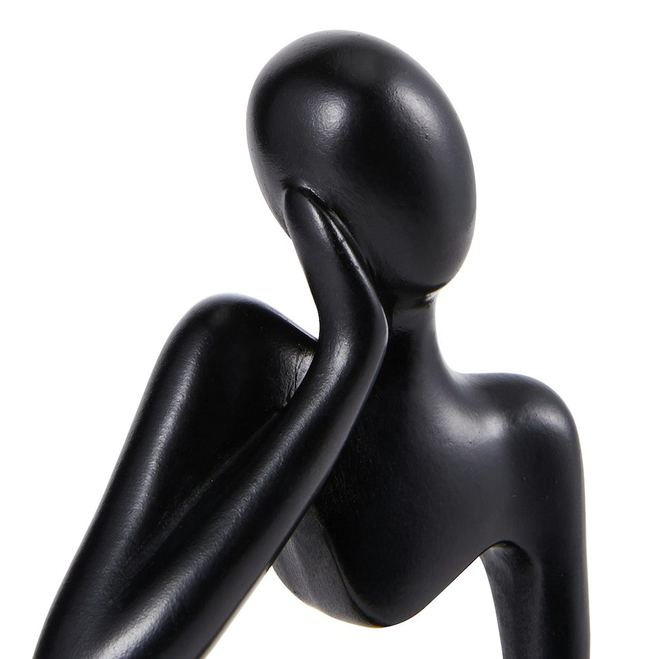 image 1 of Living and Home Thinker Resin Tabletop Abstract Decor - Black 8*13cm